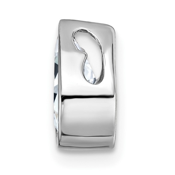 14k White Gold Pear Bezel Chain Slide Mounting