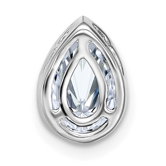 14k White Gold Pear Bezel Chain Slide Mounting