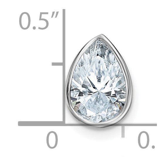 14k White Gold Pear Bezel Chain Slide Mounting