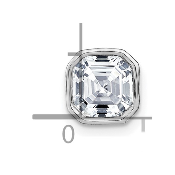 14k White Gold Asscher Bezel Chain Slide Mounting