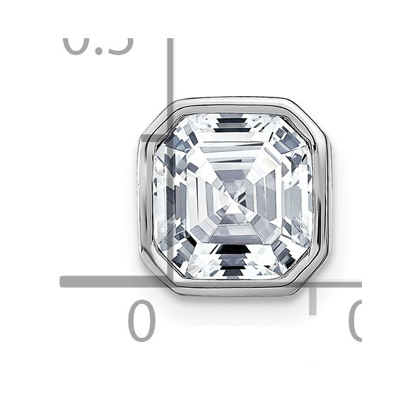 14k White Gold Asscher Bezel Chain Slide Mounting