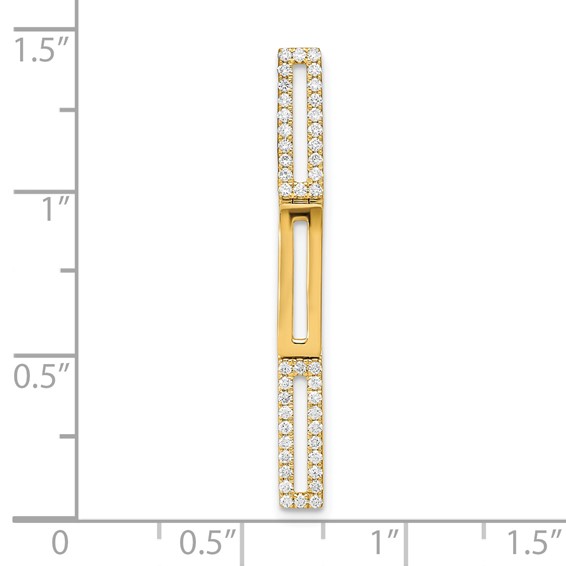 14k Polished 1/5 carat Diamond Rectangle Link Chain Slide