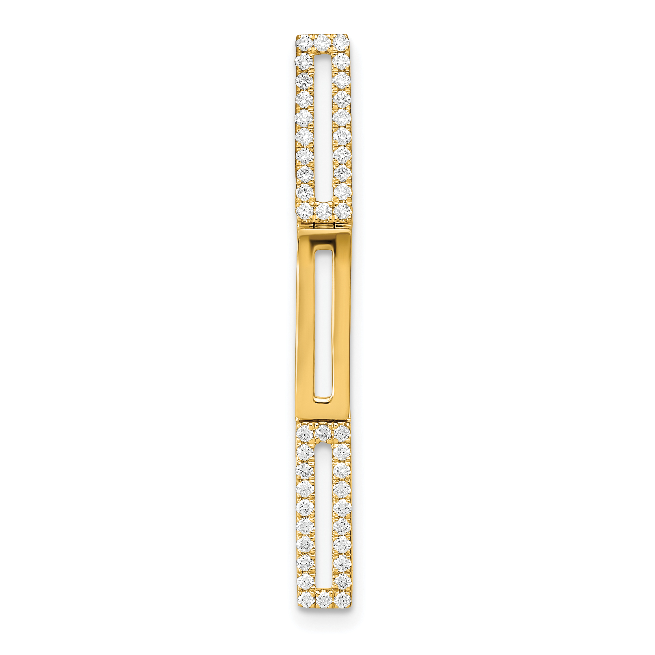 14k Polished 1/5 carat Diamond Rectangle Link Chain Slide (PM6852-022-YA)