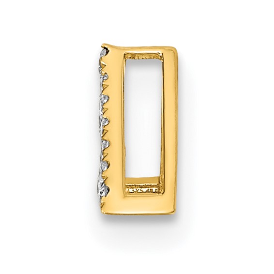 14k Polished 1/10 carat Diamond Triangle Chain Slide