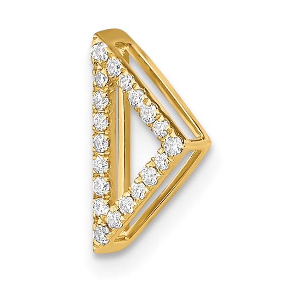 14k Polished 1/10 carat Diamond Triangle Chain Slide