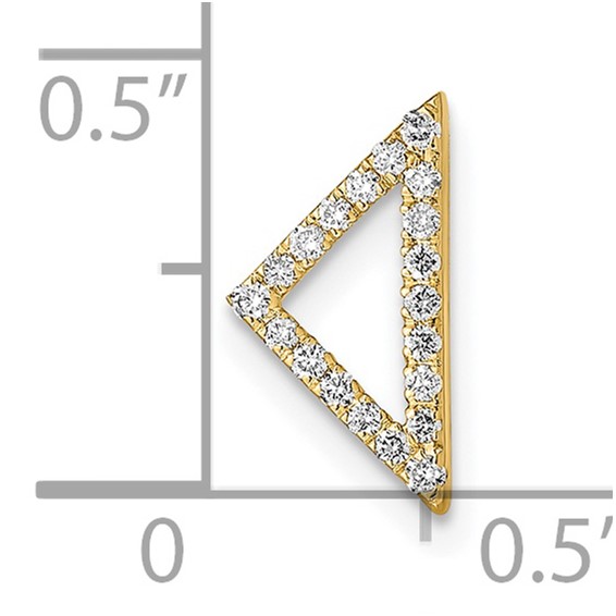14k Polished 1/10 carat Diamond Triangle Chain Slide