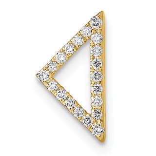 14k Polished 1/10 carat Diamond Triangle Chain Slide