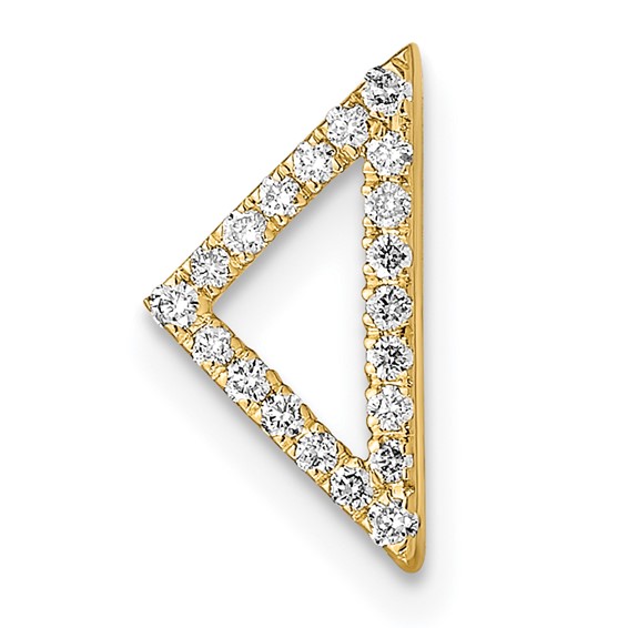 14k Polished 1/10 carat Diamond Triangle Chain Slide