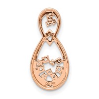 14K Rose Gold 0.12 Carat Lab Grown Diamond VS SI+ G+ Double Teardrop Chain Slide Pendant view 3