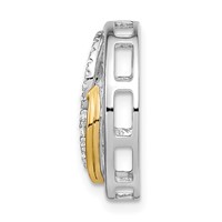 14K Two Tone 0.20 Carat Lab Grown Diamond VS SI+ G+ Complete Circle Cluster Chain Slide Pendant view 2