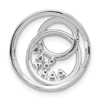 14K Two Tone 0.20 Carat Lab Grown Diamond VS SI+ G+ Complete Circle Cluster Chain Slide Pendant view 3