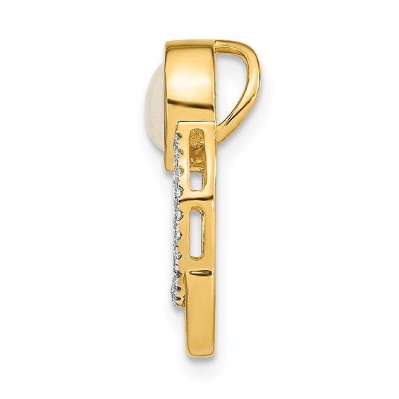 14k Diamond and Opal Circle Chain Slide