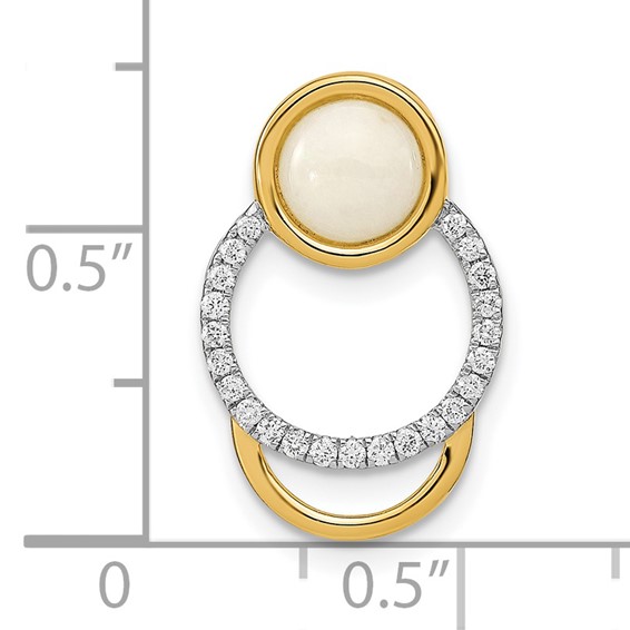 14k Diamond and Opal Circle Chain Slide