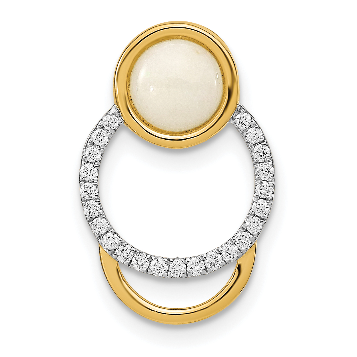 14k Polished Diamond & Opal Circle Chain Slide (PM6908-OP-012-YA)