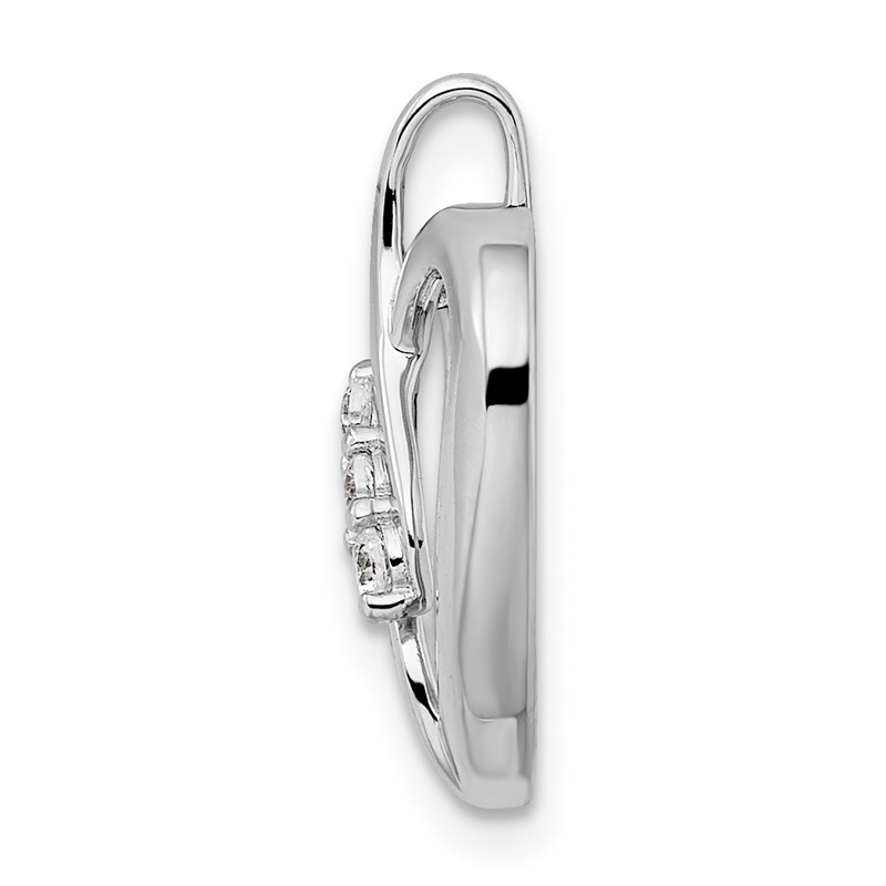 14k White Gold 1/10 carat Lab Grown Diamond VS/SI+ G+ Complete Open Heart Pendant