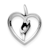 14K White Gold 0.10 Carat Lab Grown Diamond VS SI+ G+ Complete Open Heart Pendant view 3
