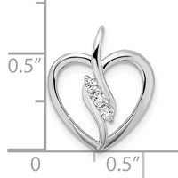 14K White Gold 0.10 Carat Lab Grown Diamond VS SI+ G+ Complete Open Heart Pendant view 4