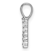 14K White Gold 0.12 Carat Lab Grown Diamond VS SI+ G+ Complete Letter a Initial Pendant view 2