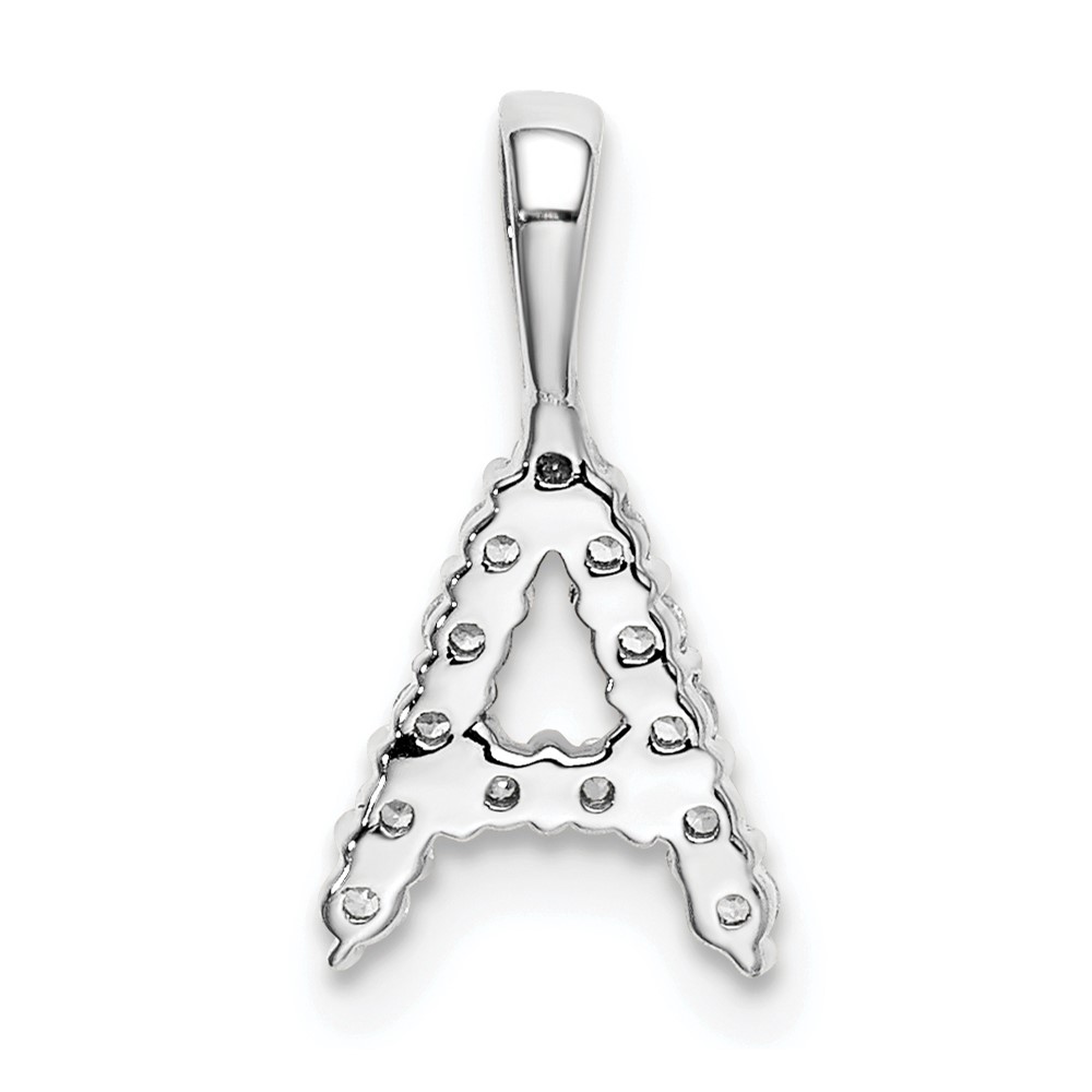14k White Gold 1/8 carat Lab Grown Diamond VS/SI+ G+ Complete Letter A Initial Pendant (PM6988A-014-WLG)