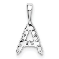 14K White Gold 0.12 Carat Lab Grown Diamond VS SI+ G+ Complete Letter a Initial Pendant view 3