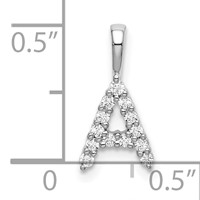 14K White Gold 0.12 Carat Lab Grown Diamond VS SI+ G+ Complete Letter a Initial Pendant view 4