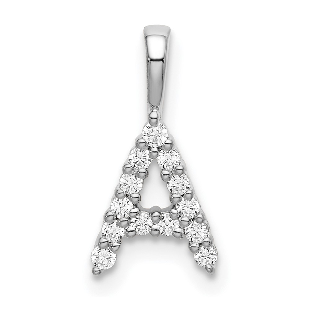 14k White Gold 1/8 carat Lab Grown Diamond VS/SI+ G+ Complete Letter A Initial Pendant (PM6988A-014-WLG)