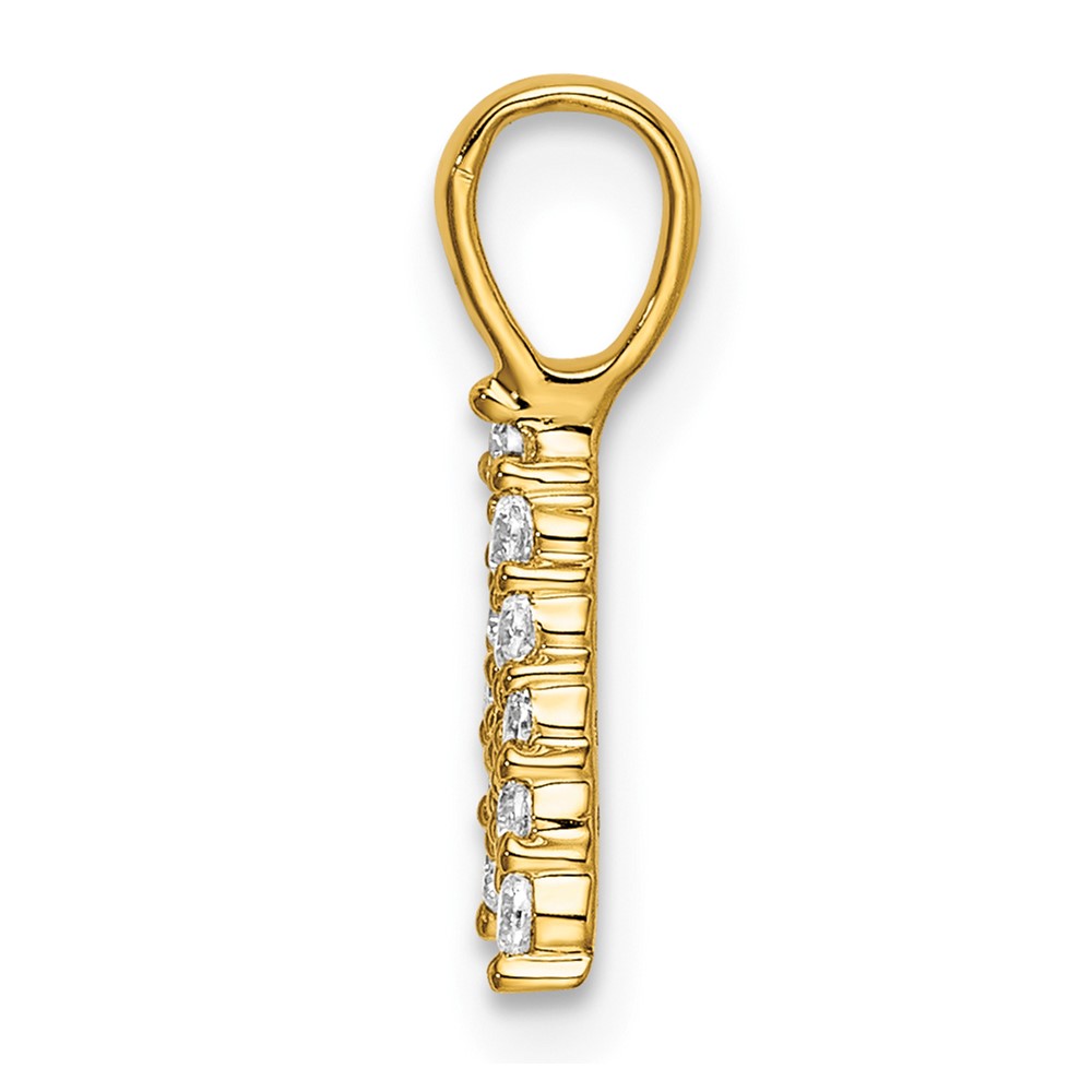 14k 1/8 carat Lab Grown Diamond VS/SI+ G+ Complete Letter A Initial Pendant (PM6988A-014-YLG)