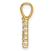 14K Yellow Gold 0.12 Carat Lab Grown Diamond VS SI+ G+ Complete Letter a Initial Pendant view 2