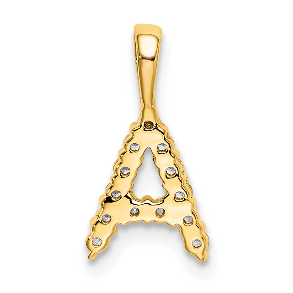 14k 1/8 carat Lab Grown Diamond VS/SI+ G+ Complete Letter A Initial Pendant (PM6988A-014-YLG)