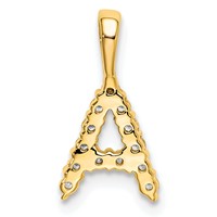 14K Yellow Gold 0.12 Carat Lab Grown Diamond VS SI+ G+ Complete Letter a Initial Pendant view 3