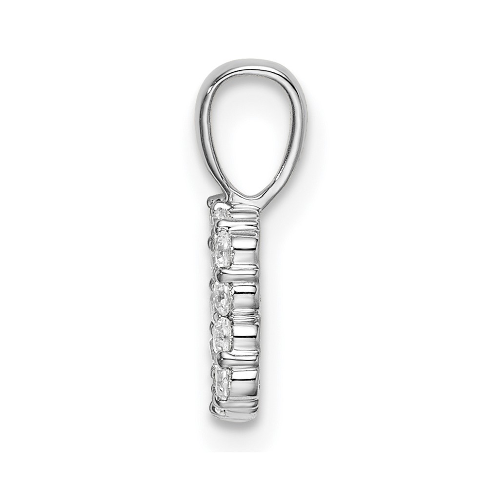 14k White Gold 1/8 carat Lab Grown Diamond VS/SI+ G+ Complete Letter B Intitial Pendant (PM6988B-012-WLG)