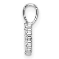 14K White Gold 0.12 Carat Lab Grown Diamond VS SI+ G+ Complete Letter B Intitial Pendant view 2
