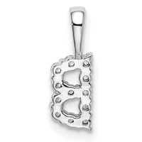 14K White Gold 0.12 Carat Lab Grown Diamond VS SI+ G+ Complete Letter B Intitial Pendant view 3