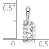 14K White Gold 0.12 Carat Lab Grown Diamond VS SI+ G+ Complete Letter B Intitial Pendant view 4