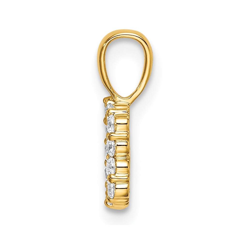 14k 1/8 carat Lab Grown Diamond VS/SI+ G+ Complete Letter B Intitial Pendant (PM6988B-012-YLG)