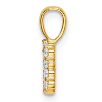 14K Yellow Gold 0.12 Carat Lab Grown Diamond VS SI+ G+ Complete Letter B Intitial Pendant view 2