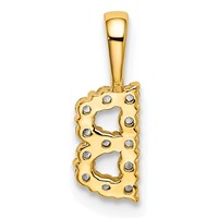 14K Yellow Gold 0.12 Carat Lab Grown Diamond VS SI+ G+ Complete Letter B Intitial Pendant view 3