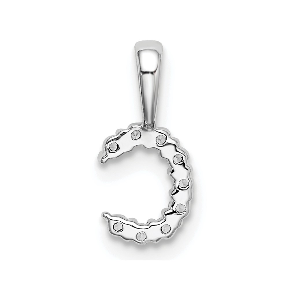 14k White Gold 1/10 carat Lab Grown Diamond VS/SI+ G+ Complete Letter C Initial Pendant (PM6988C-009-WLG)