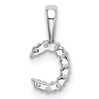 14K White Gold 0.10 Carat Lab Grown Diamond VS SI+ G+ Complete Letter C Initial Pendant view 3