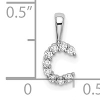 14K White Gold 0.10 Carat Lab Grown Diamond VS SI+ G+ Complete Letter C Initial Pendant view 4