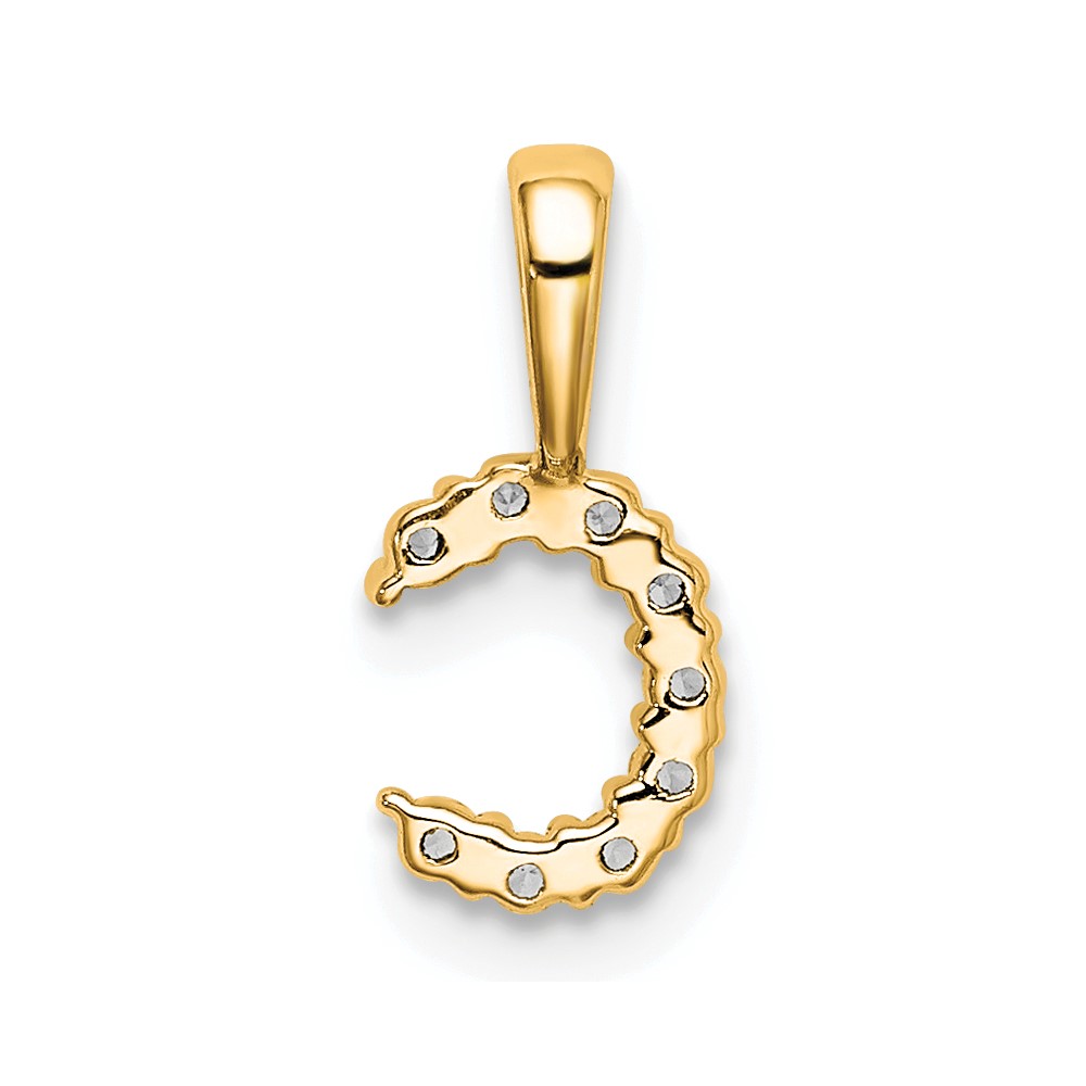 14k 1/10 carat Lab Grown Diamond VS/SI+ G+ Complete Letter C Initial Pendant (PM6988C-009-YLG)