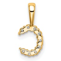 14K Yellow Gold 0.10 Carat Lab Grown Diamond VS SI+ G+ Complete Letter C Initial Pendant view 3