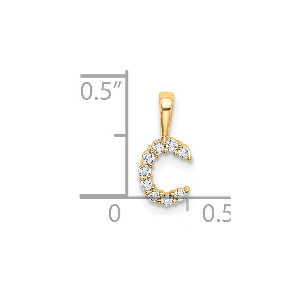 14k 1/10 carat Lab Grown Diamond VS/SI+ G+ Complete Letter C Initial Pendant (PM6988C-009-YLG)