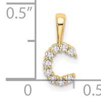 14K Yellow Gold 0.10 Carat Lab Grown Diamond VS SI+ G+ Complete Letter C Initial Pendant view 4