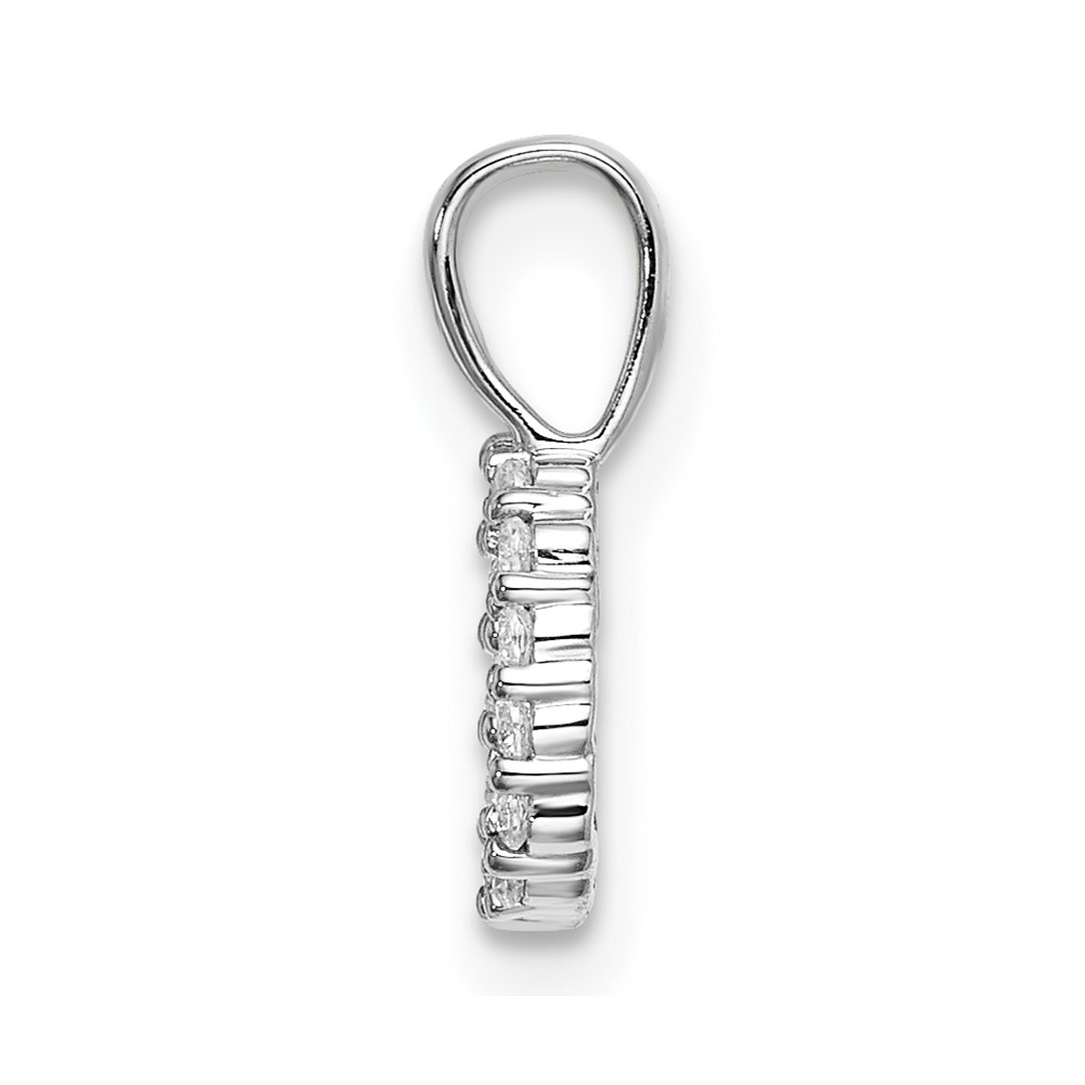 14k White Gold 1/10 carat Lab Grown Diamond VS/SI+ G+ Complete Letter D Initial Pendant (PM6988D-010-WLG)