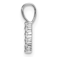 14K White Gold 0.10 Carat Lab Grown Diamond VS SI+ G+ Complete Letter D Initial Pendant view 2
