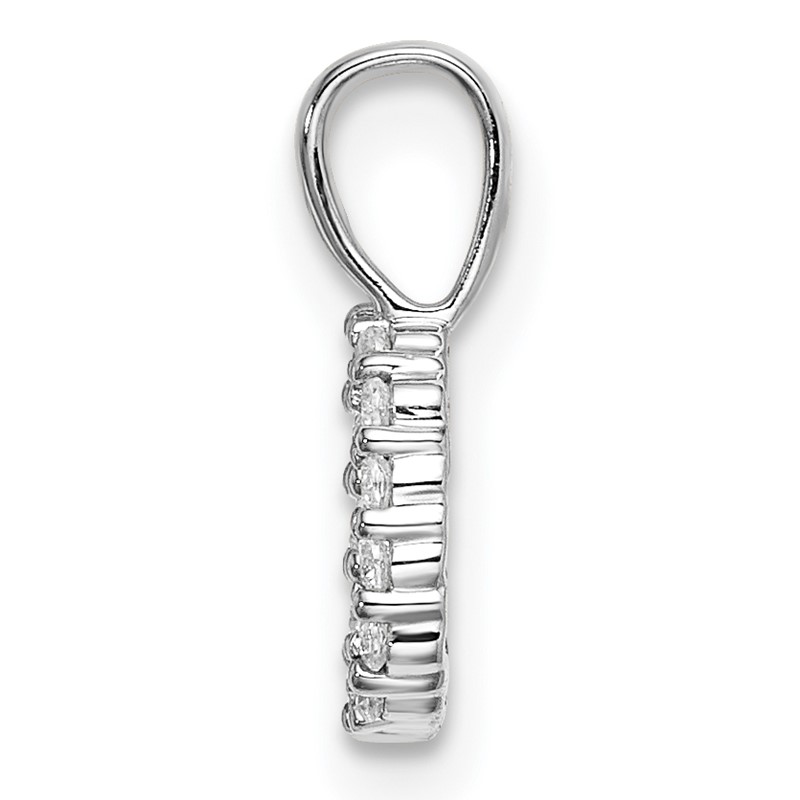 14k White Gold 1/10 carat Lab Grown Diamond VS/SI+ G+ Complete Letter D Initial Pendant