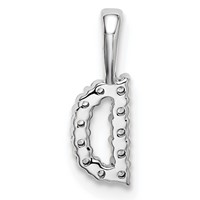 14K White Gold 0.10 Carat Lab Grown Diamond VS SI+ G+ Complete Letter D Initial Pendant view 3