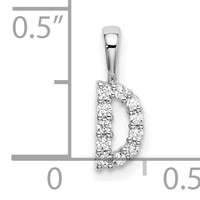 14K White Gold 0.10 Carat Lab Grown Diamond VS SI+ G+ Complete Letter D Initial Pendant view 4