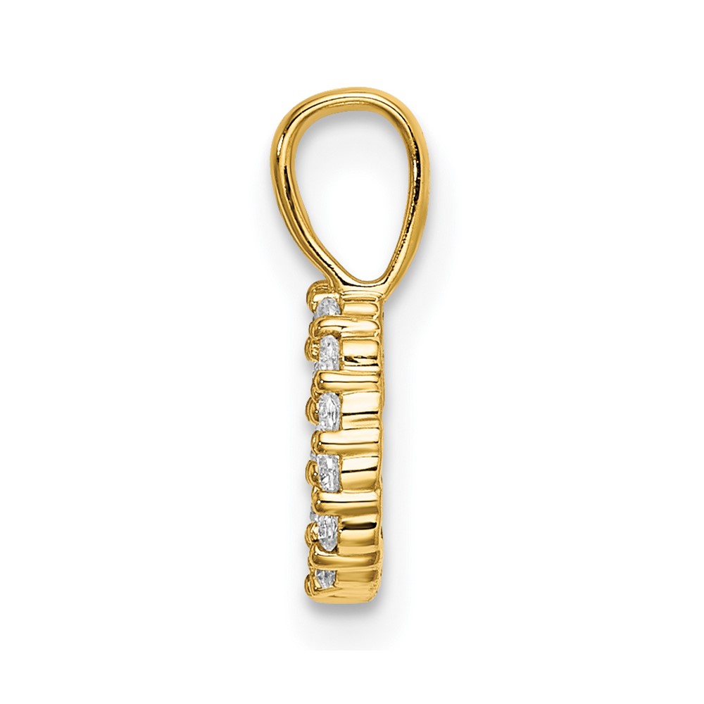 14k 1/10 carat Lab Grown Diamond VS/SI+ G+ Complete Letter D Initial Pendant (PM6988D-010-YLG)